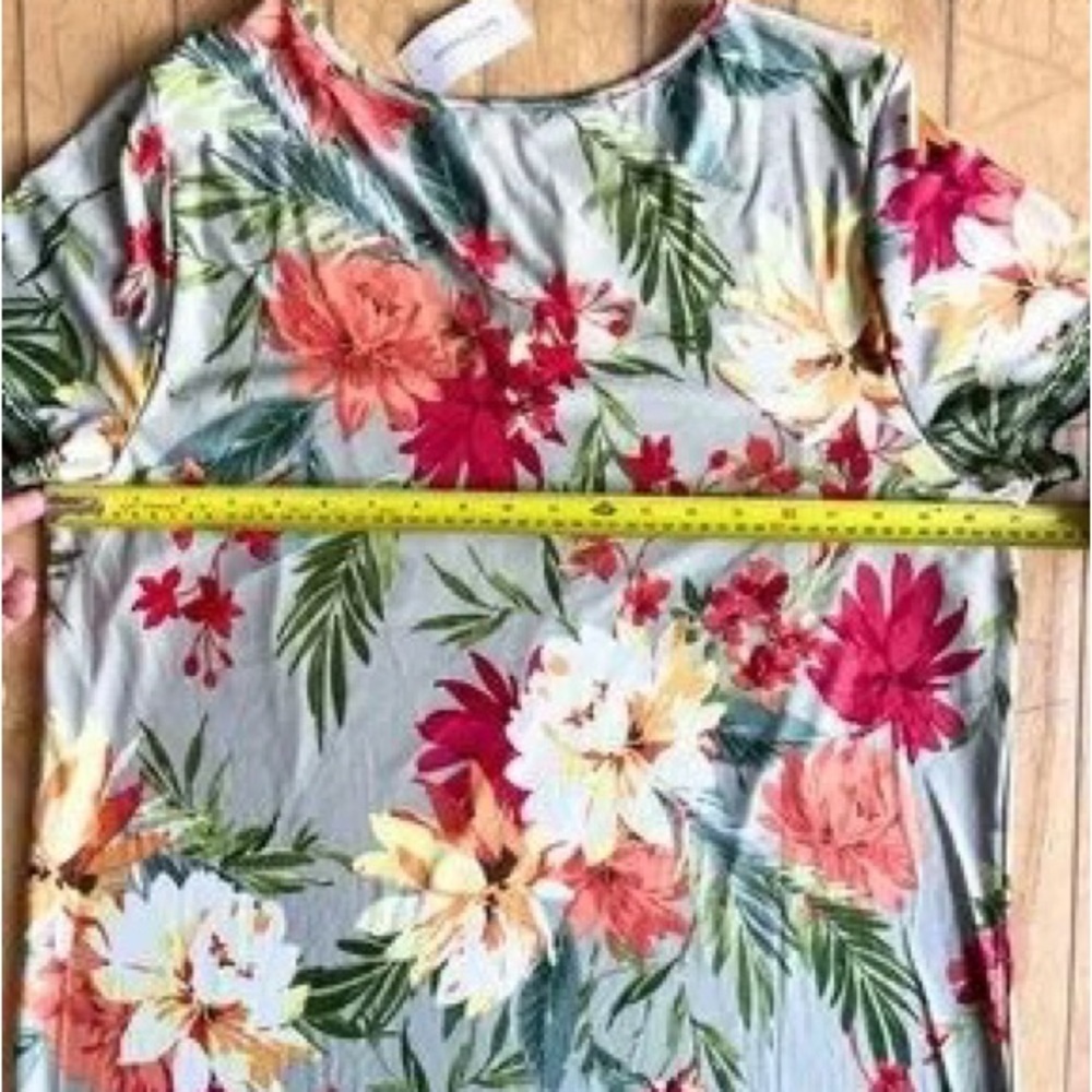 Girls Floral Short Sleeve Dress - Pink & Green Floral - Picture 6 of 6